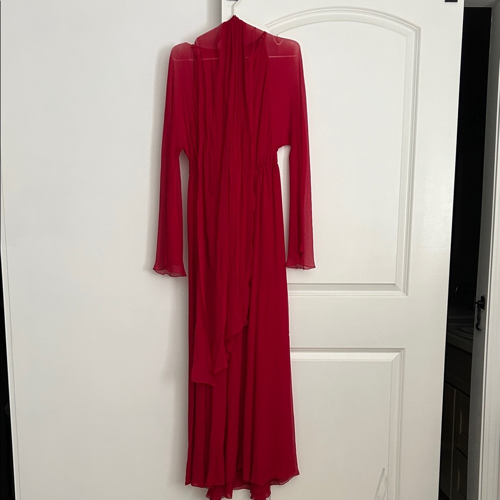 BCBGMaxAzria Chiffon Red Evening Dress